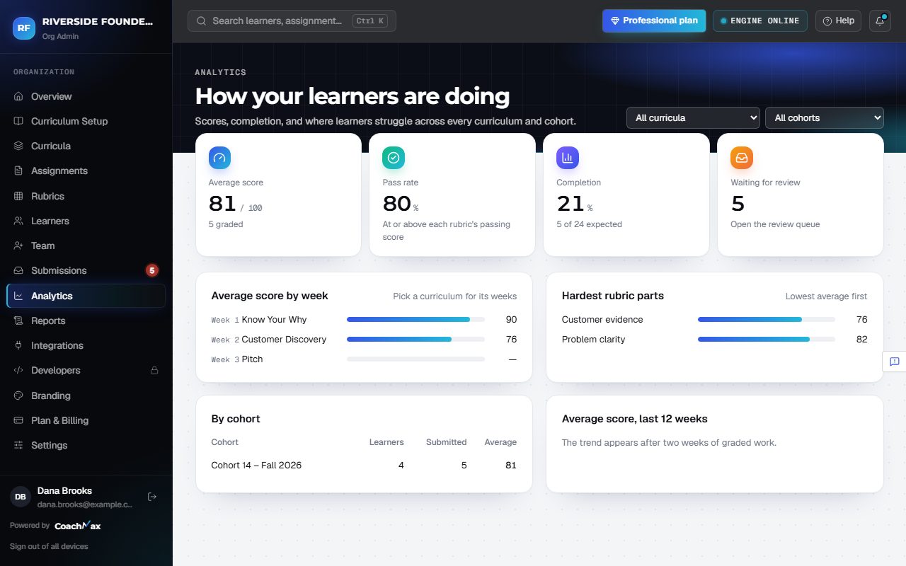 The Analytics page