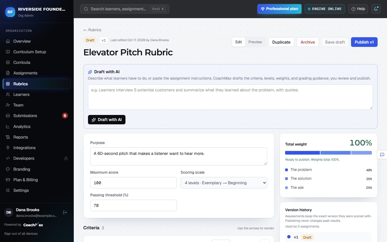 The rubric builder